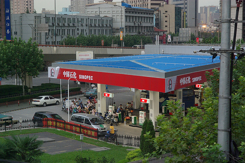 Shanghai: lining up at the gas station